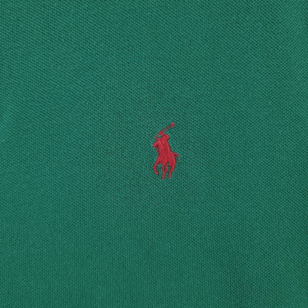 Polo Ralph Lauren Polo Shirt Mens Large Green Custom Slim Fit Short Sleeve - Picture 4 of 9